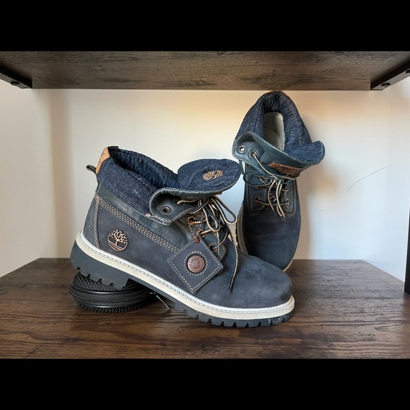 Rare VINTAGE Timberland Denim and Nubuck Fold Over. Circa 2003 or 05 - Picture 11 of 11